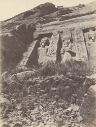 Ibsamboul. Speos di Hathor, parte sinistra della facciata