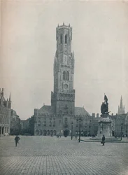Il Mercato e il Campanile, Bruges, Belgio c1900