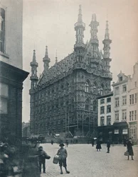 Il municipio, Leuven, Belgio, c1900 1914-1915