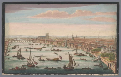 Veduta del fiume Tamigi e della città di Londra vista dal lato nord-ovest