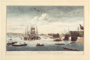 Una vista di Blackwall verso Greenwich