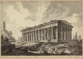 Veduta del Tempio di Teseo, Atene, Grecia (incisione)