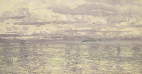 Un paesaggio marino estivo perlaceo