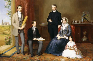Il reverendo John Witherington, vicario di Tetsworth, Oxon, con la sua famiglia, 1854