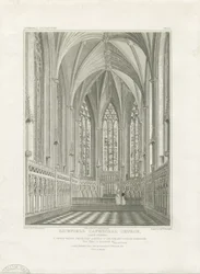 Interno della Cattedrale di Lichfield - Cappella della Madonna: incisione, nd [c 1820]