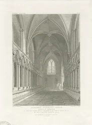 Interno della Cattedrale di Lichfield - Vestibolo della Sala Capitolare (incisione)
