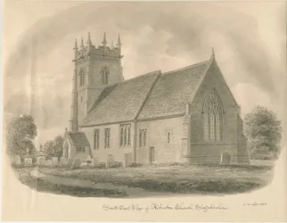 Chiesa di Adbaston: disegno a seppia, 1843