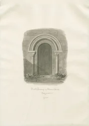 Chiesa di Alrewas - Porta Nord: disegno a seppia