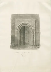 Chiesa di Alrewas - Portale Ovest (disegno a seppia)