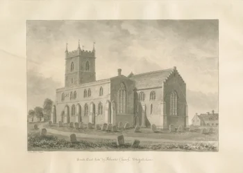 Chiesa di Alrewas (disegno a seppia, 1848)