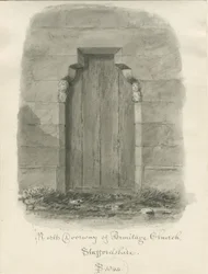 Chiesa di Armitage - Porta Nord: disegno a seppia