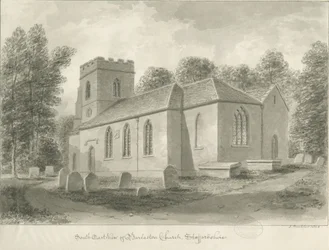 Chiesa di Barlaston: disegno a seppia, 1844