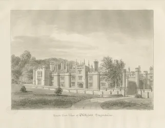Blithfield Hall: disegno a seppia, 1823