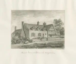 Bloxwich - antica casa: disegno a seppia