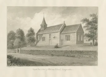 Chiesa di Blurton: disegno a seppia, 1848