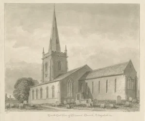 Chiesa di Brewood: disegno a seppia