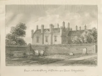 Burton-upon-Trent - Priory House: disegno a seppia