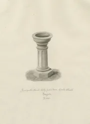 Chiesa del Castello - Fonte battesimale nella Chiesa: disegno a seppia