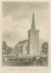 Chiesa di Church Eaton: disegno a seppia