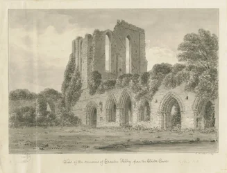 Abbazia di Croxden: disegno a seppia