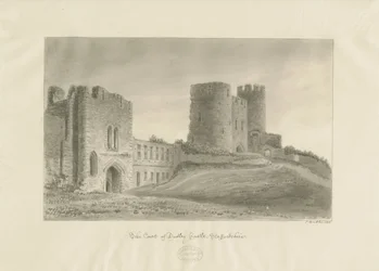 Castello di Dudley - Il Mastio: disegno a seppia