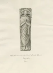 Chiesa di Enville - Effigie: disegno a seppia