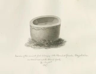 Fonte battesimale nella Chiesa di Grindon, 25 maggio 1847