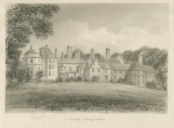 Hagley Hall: disegno a seppia
