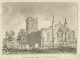 Chiesa di Harborne: disegno a seppia