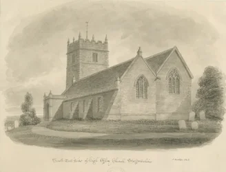 Chiesa di High Offley: disegno a seppia