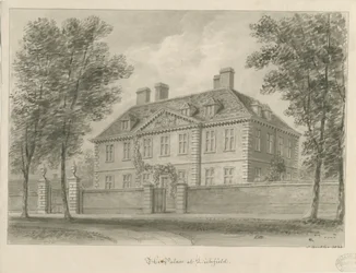 Lichfield - Palazzo del vescovo nel The Close: disegno seppia