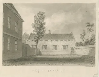 Lichfield - Scuola di Grammatica: disegno a seppia