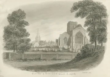 Lichfield - Chiesa di San Chad: disegno a seppia