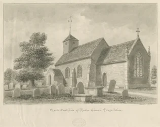 Chiesa di Ranton: disegno a seppia