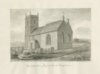 Chiesa di Rushall: disegno a seppia