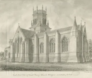 Stafford - Chiesa di Santa Maria: disegno a seppia