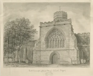 Stafford - Chiesa di Santa Maria: disegno a seppia