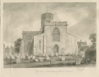 Stafford - Chiesa di Santa Maria: disegno a seppia, 1842