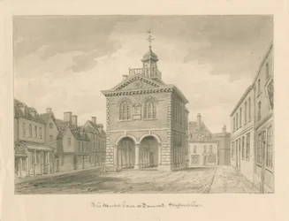 Tamworth - La Casa del Mercato: disegno a seppia