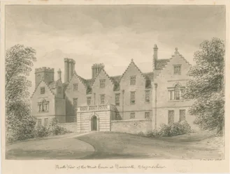 Tamworth - The Moat House: disegno a seppia