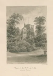 Castello di Tamworth: disegno a seppia