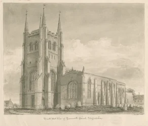 Chiesa di Tamworth: disegno a seppia