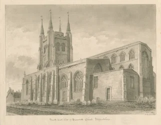Chiesa di Tamworth: disegno a seppia