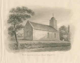 Chiesa di Tixall: disegno a seppia, nd [?1841]