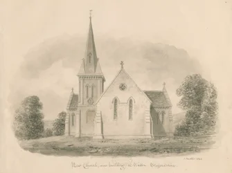 Chiesa di Walton-on-the-Hill: disegno a seppia