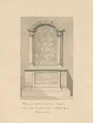 Westmorland - Chiesa di Appleby - Monumento a Lady Anne Clifford (disegno a seppia, 1800)