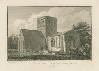 Wiltshire - Chiesa di Amesbury: incisione, 1806
