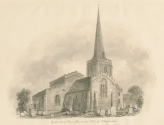 Chiesa di Wolstanton: disegno a seppia