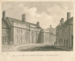 Wolverhampton - Scuola di grammatica (disegno a seppia, 1837)