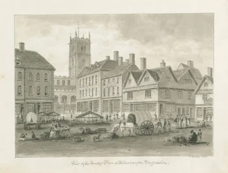 Wolverhampton - Piazza del Mercato: disegno a seppia